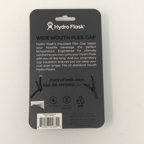 Hydro Flask Wide Mouth Black Flex Cap NWT - Picture 3 of 3